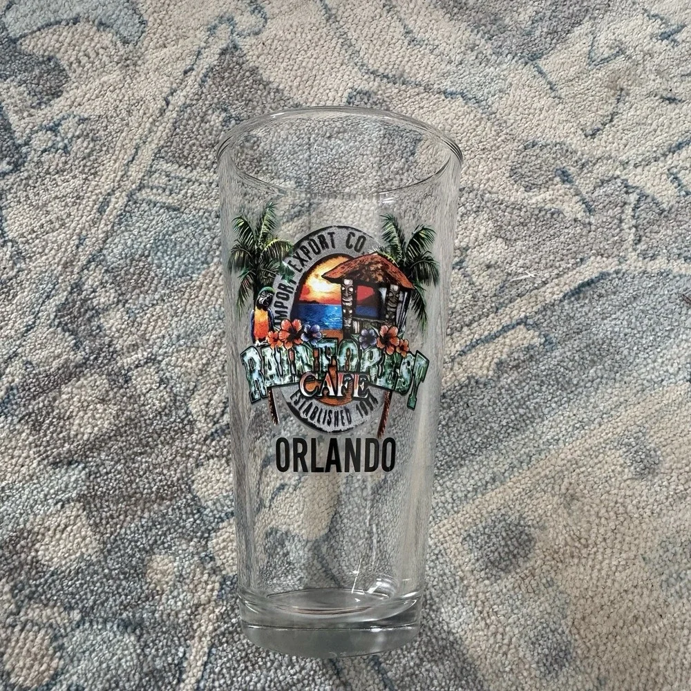 Rainforest Cafe Orlando Souvenir Glass 20 oz Disney